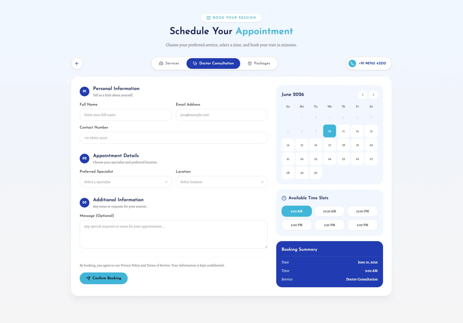 The booking flow: pick a service, see availability, and confirm in minutes. The first step toward full scheduling automation.